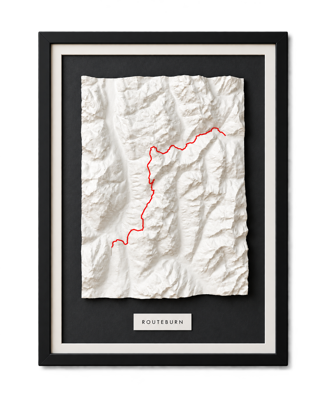 Framed Routeburn Track relief artwork